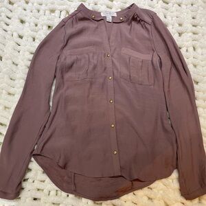 FOREVER 21 | Women's Mauve Button-Up Blouse Size XS